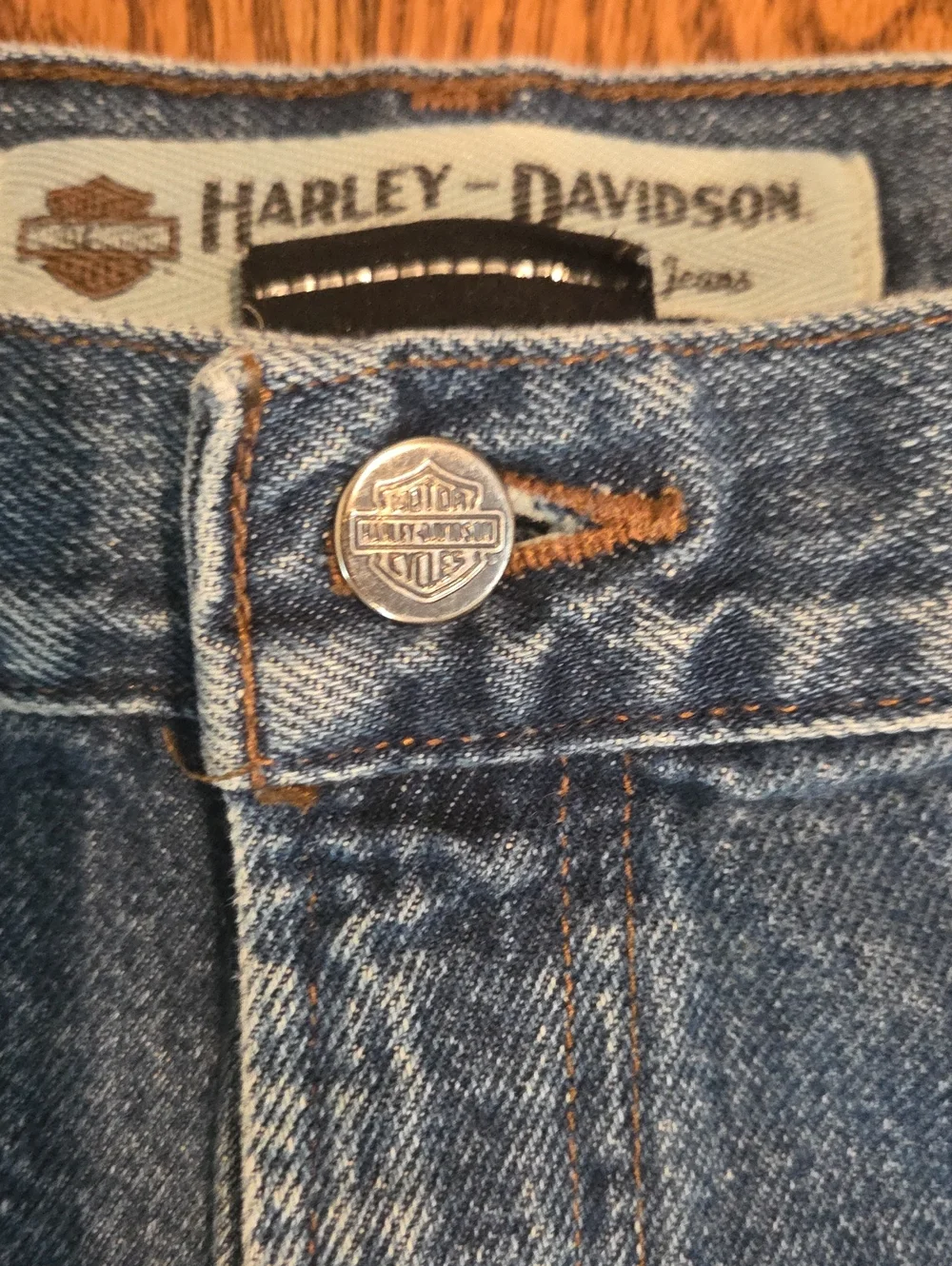 Harley Davidson Mens Denim Jeans 42x34 Med Wash